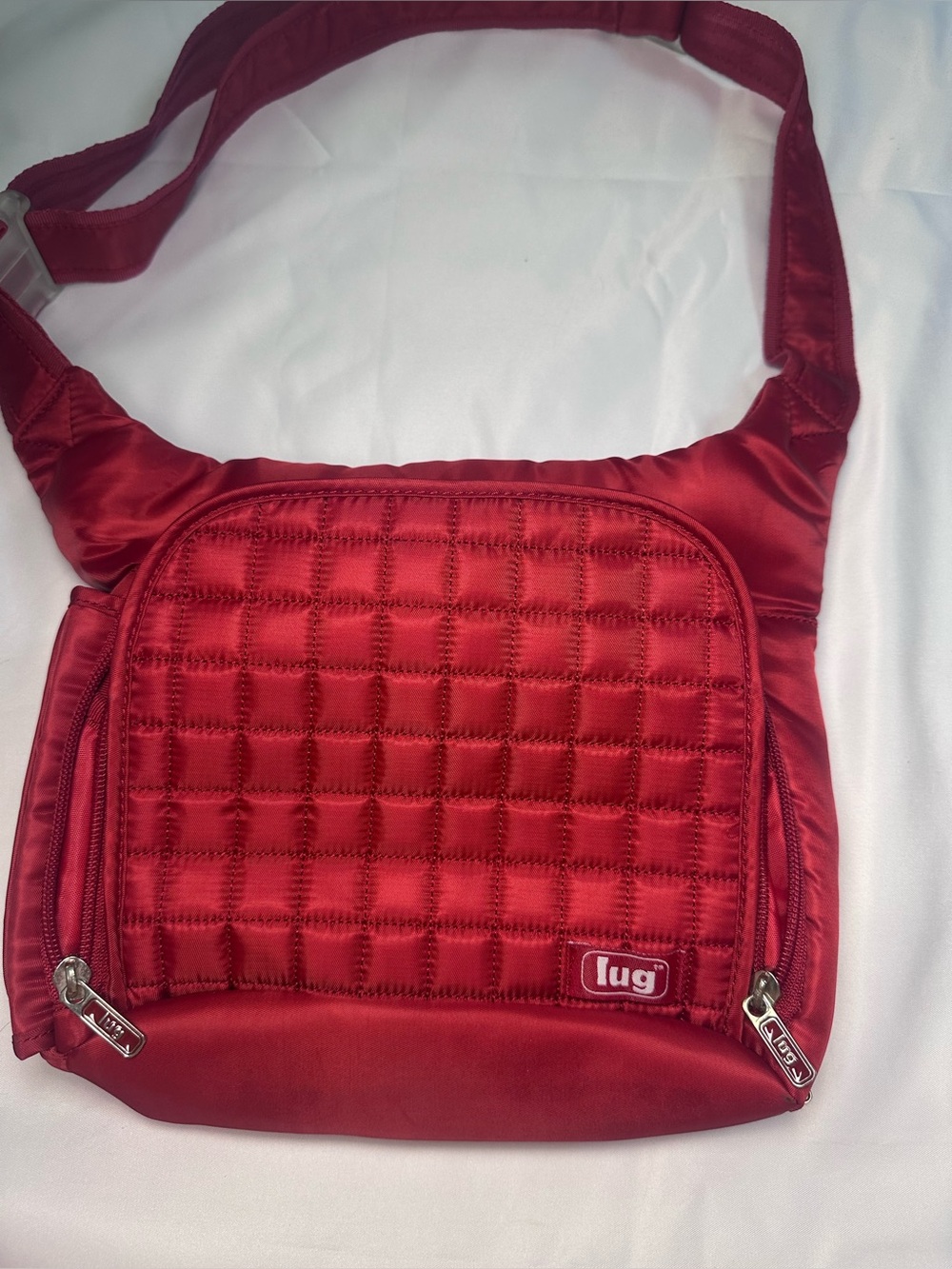 Lug Quilted Crossbody Shoulder Bag Red | Lightweight Travel Organizer Purse
